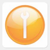 Spanner Symbol Tool Quadrat Sticker (Vorderseite)
