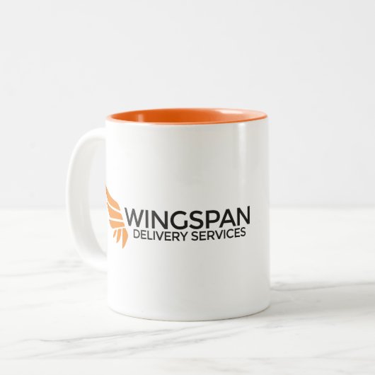 SPANNWEITE Zustelldienst-Logo-Tasse Zweifarbige Tasse (Vorderseite Links)