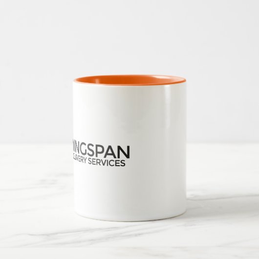 SPANNWEITE Zustelldienst-Logo-Tasse Zweifarbige Tasse (Mittel)