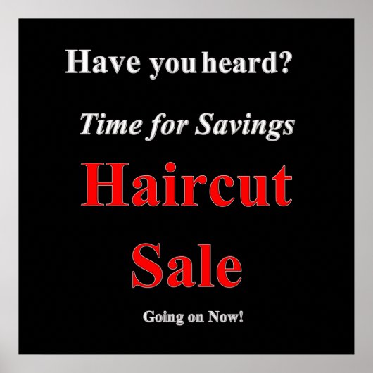 Spar Haircut Sale Poster Matte (Vorne)