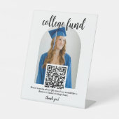 Sparbuch QR-Code-Schild mit Foto für Absolventen Sockelschild (Vorderseite)