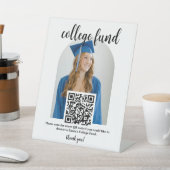 Sparbuch QR-Code-Schild mit Foto für Absolventen Sockelschild (In SItu)