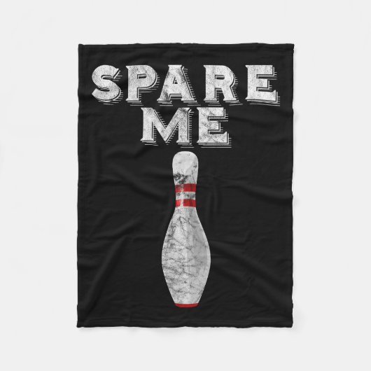 Spare Me Funny Bowling Team Vintage  Fleecedecke (Vorderseite)