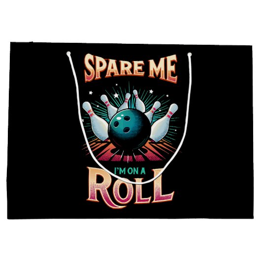 Spare me on a Roll - Bowling Große Geschenktüte (Rückseite)