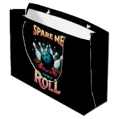 Spare me on a Roll - Bowling Große Geschenktüte (Rückseite Schrägansicht)
