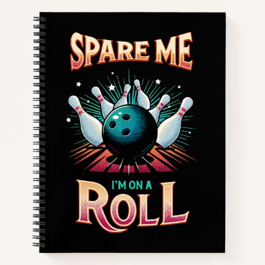 Spare me on a Roll - Bowling Notizblock (Vorderseite)