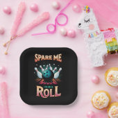 Spare me on a Roll - Bowling Pappteller (Party)