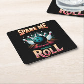 Spare me on a Roll - Bowling Rechteckiger Pappuntersetzer (angewinkelt)