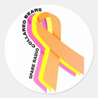 Spare Radio gefärbte Bären! Runder Aufkleber