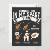 Spare Time Guitar Player Funny Gitarrist Musiker Postkarte (Vorne/Hinten)