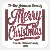 Sparen Sie in der Freude an Weihnachten! Quadratischer Aufkleber (Vorderseite)