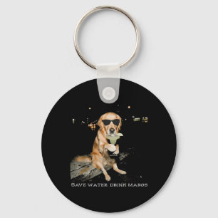 Sparen Sie Wasser, trinken Sie Margs Golden Retrie Schlüsselanhänger