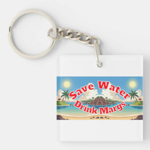 Sparen Sie Wasser, Trinken Sie Margs Trucker Hut Schlüsselanhänger