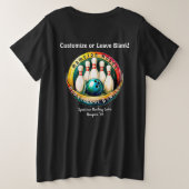 SPARETIMES Women's WHITE Letter Basic Große Größe T-Shirt (Design Rückseite)