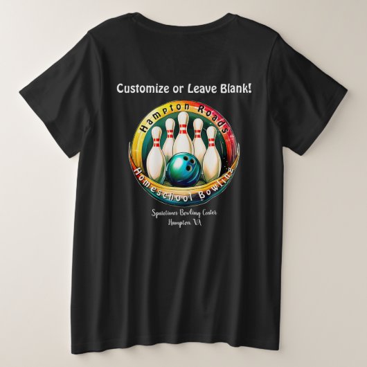 SPARETIMES Women's WHITE Letter Basic Große Größe T-Shirt (Design Rückseite)