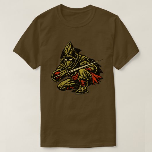 Spargel-Attentäter — Lustiger Gemüse-Stiller Ninja T-Shirt (Design vorne)