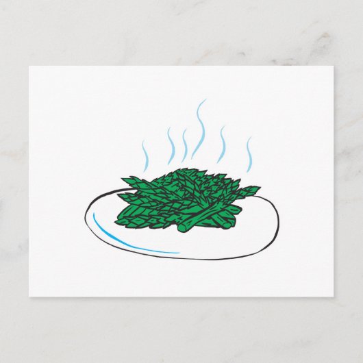 Spargel auf Teller Postkarte (Vorderseite)