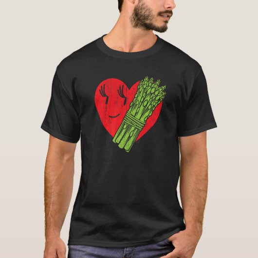 Spargel Herz Garten Gemüse Vegetarisch Vegan T-Shirt (Vorderseite)
