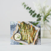Spargel mit Parmesan-Kruste Feiertagspostkarte (Stehend Vorderseite)
