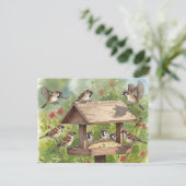 Spargel mit Vogelzuführung Postkarte (Stehend Vorderseite)