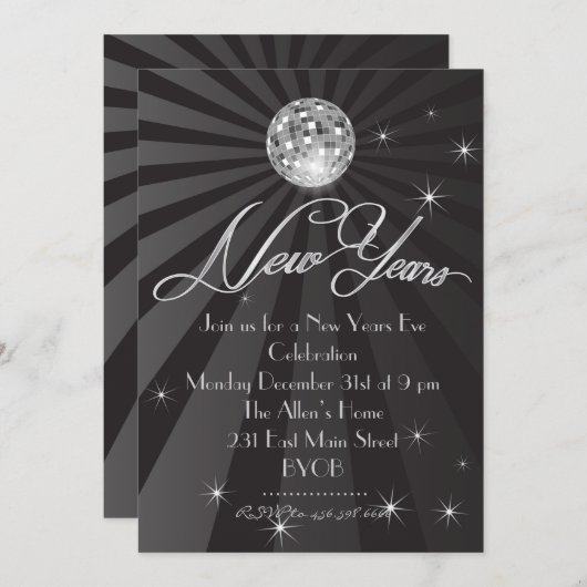 Spargel Ring im Silvester Einladung (Vorne/Hinten)