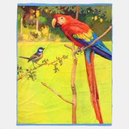 Spargel- und Papageiendruck Fleecedecke