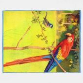 Spargel- und Papageiendruck Fleecedecke (Vorderseite (Horizontal))