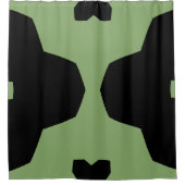 Spargel und Schwarz Geometrisch Duschvorhang (Vorderseite)