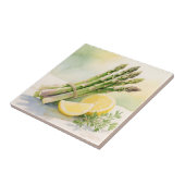Spargel-Zitronen-Aquarell Fliese (Seite)