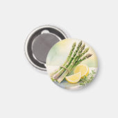 Spargel-Zitronen-Aquarell Magnet (Vorderseite/Rückseite)