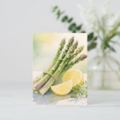 Spargel-Zitronen-Aquarell Postkarte (Stehend Vorderseite)