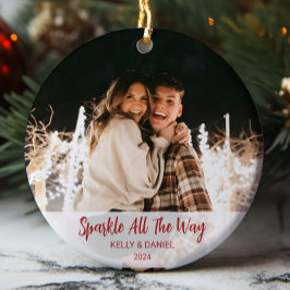 Spark All The Way Paares Foto Ornament