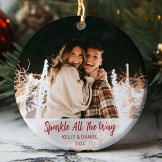 Spark All The Way Paares Foto Ornament