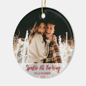 Spark All The Way Paares Foto Ornament (Links)