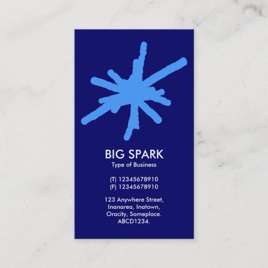 Spark - Baby Blue on Deep Navy Visitenkarte (Vorderseite)