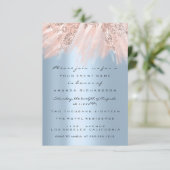 Spark Dress Rose Gold Bridal Sweet 16. Blue Einladung (Stehend Vorderseite)