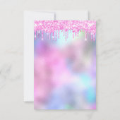 Spark Fuchsia Tropfens Pink Tropfens Bridal Sweet Einladung (Rückseite)