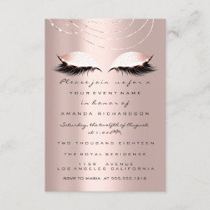 Spark Glitter Augen Rose Gold  Braut Sweet 16th Einladung