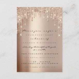 Spark Glitter Drips Rose Lux Braut Sweet 16. Einladung
