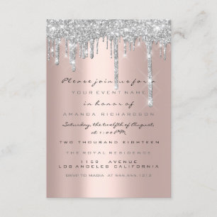 Spark Glitter Tropfen Silber Lux Braut Sweet 16. Einladung