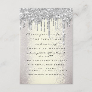 Spark Glitter Tropfen Silber Rauchig Braut Sweet 1 Einladung