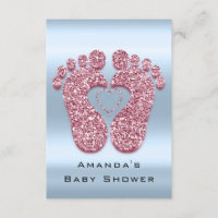 Spark Glitzer Baby Dusche Feet Rose Rosa Blau VIP