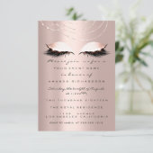 Spark Glitzer Eyes Rose Gold Bridal Sweet 16. Einladung (Stehend Vorderseite)