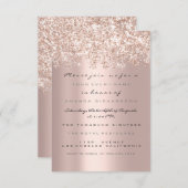 Spark Glitzer Glam Rose Brautparty Sweet 16. Einladung (Vorne/Hinten)