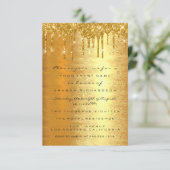 Spark Glitzer Gold Tropfen Hochzeitsfeier Elegante Einladung (Stehend Vorderseite)