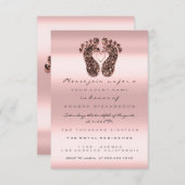 Spark Glitzer Kinderdusche Feet Rose Blush Royal Einladung (Vorne/Hinten)