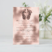 Spark Glitzer Kinderdusche Feet Rose Skin Glam VIP Einladung (Stehend Vorderseite)