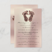 Spark Glitzer Kinderdusche Feet Rose Skin Modern Einladung (Vorne/Hinten)