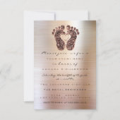 Spark Glitzer Kinderdusche Feet Rose Skinny Lux Einladung (Vorderseite)