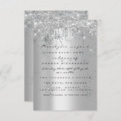 Spark Glitzer Rose Silver Bridal Sweet 16 Snow Einladung (Vorne/Hinten)